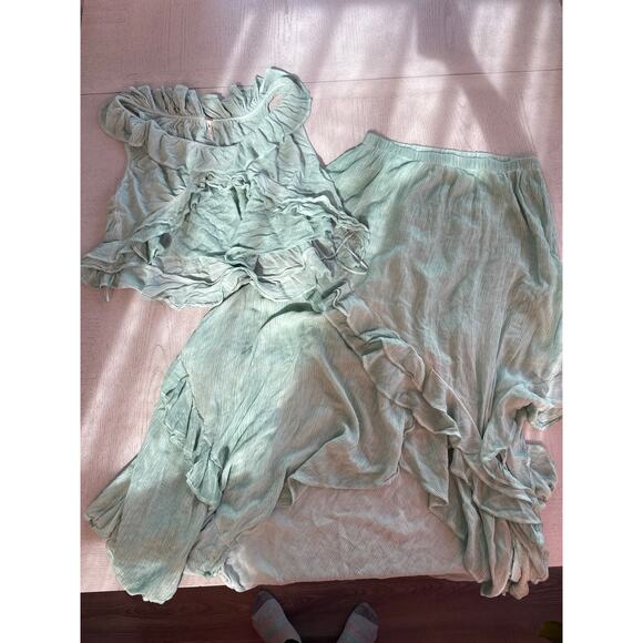 Free People If Only Set Skirt and Top Boho Bohemian Mermaidcore Beachy - Picture 1 of 10
